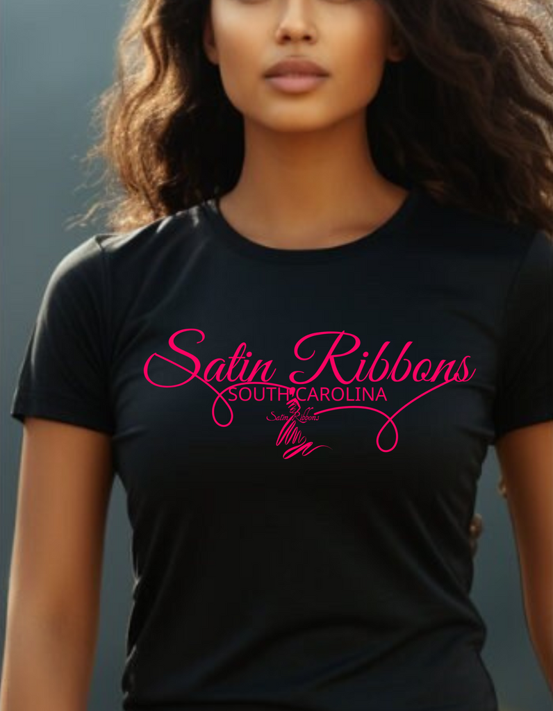Satin Ribbons Designs Signature SC Black Tee