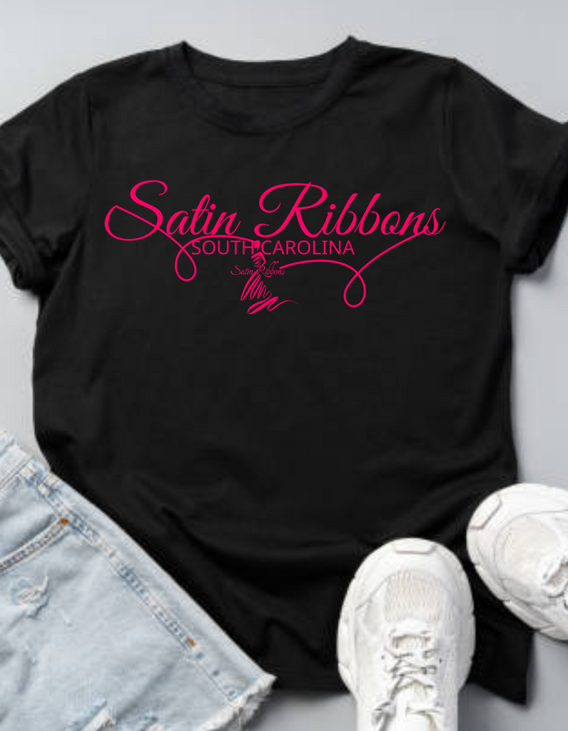 Satin Ribbons Designs Signature SC Black Tee