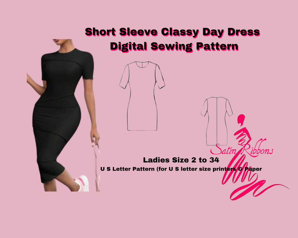 Classy Day Dress Pattern -Digital Download