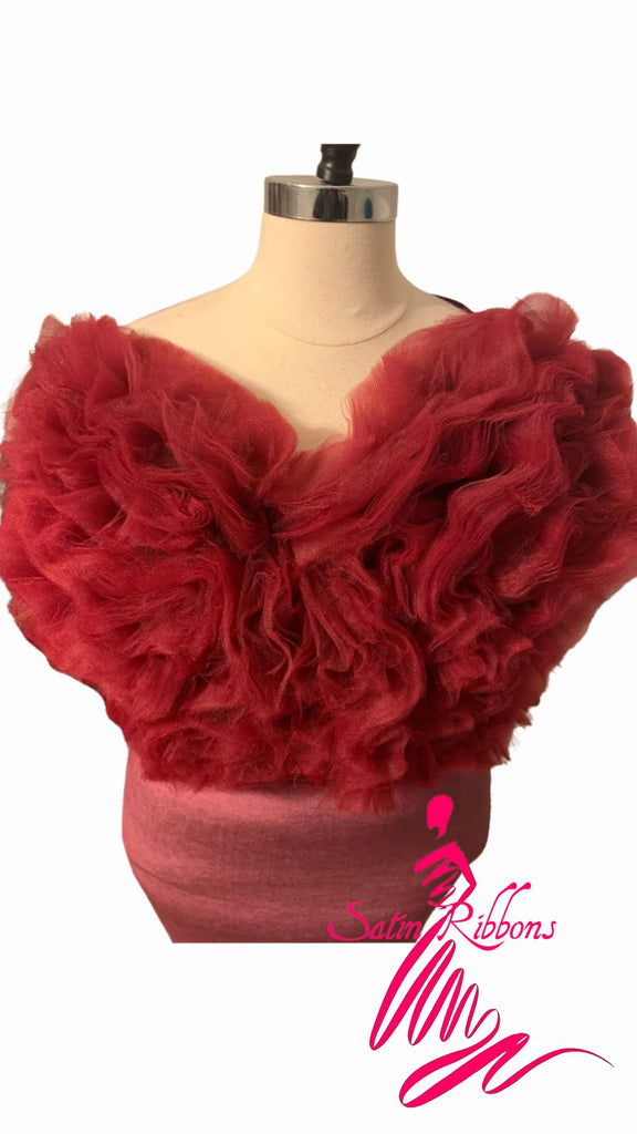 Designer Tulle Puffed Sleeveless Velvet Fitted Dress