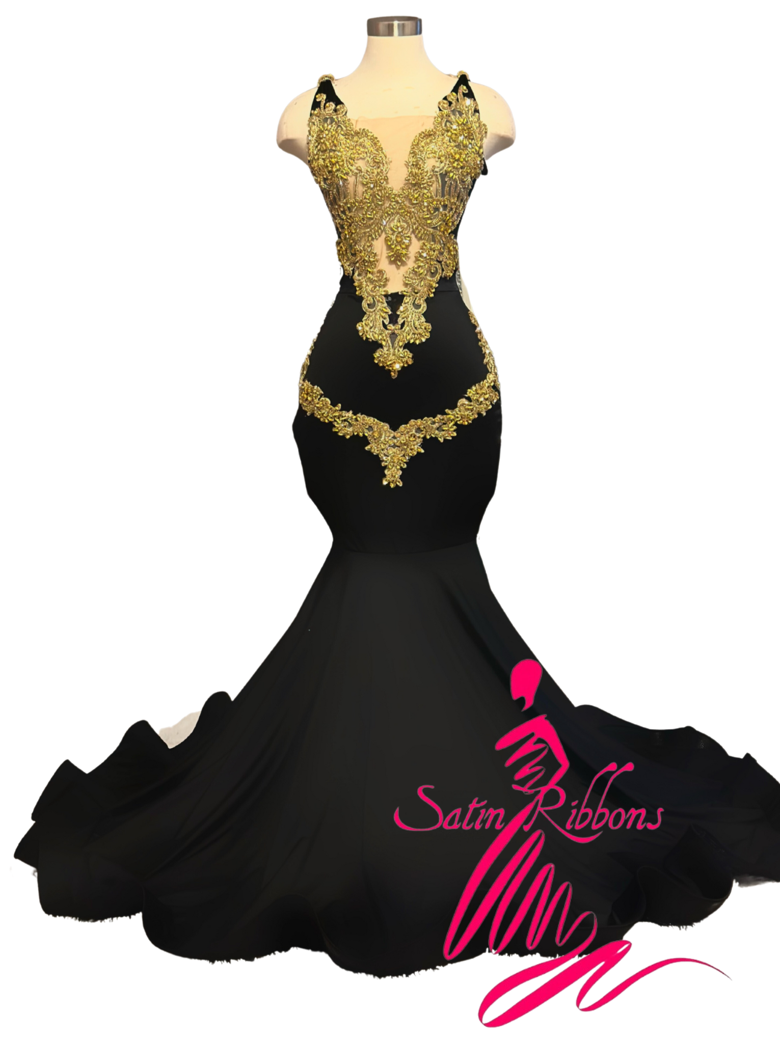 Cleo Rhinestone Custom Gown  Satin Ribbons LLC